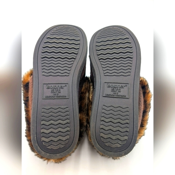 NEW Isotoner Nelly Moc Bootie Slippers Brown US 7.5-8/EU 38 Microsude Faux Fur - Picture 16 of 17